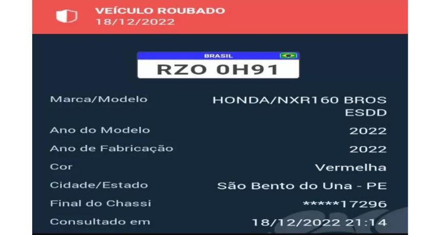 Assaltantes roubam moto na zona rural de São Bento do Una