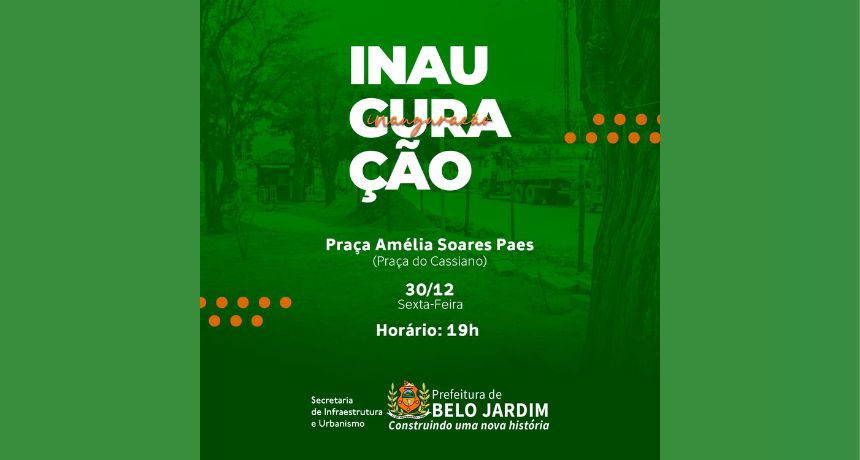 Prefeitura de Belo Jardim inaugura Praça do Cassiano na próxima sexta-feira (30)