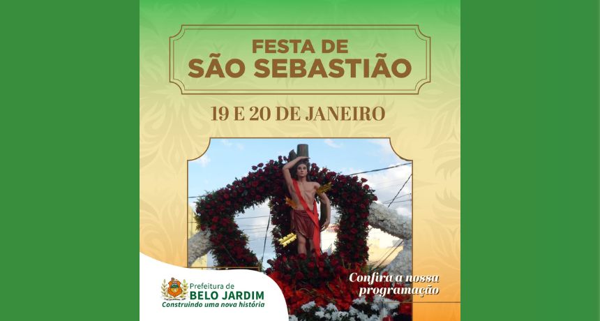 Prefeitura de Belo Jardim divulga programação da Festa de São Sebastião