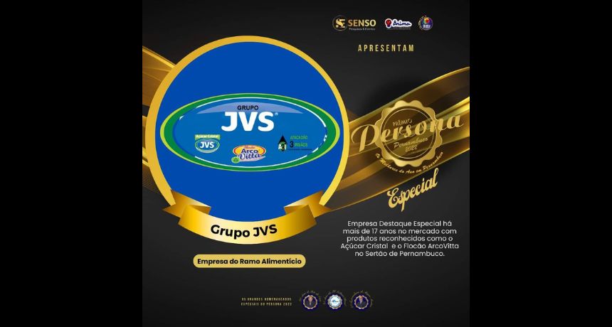 Empresa JVS será destaque no Prêmio Persona Pernambuco