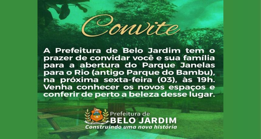 Abertura do Parque do Bambu acontece na próxima sexta-feira (03); confira