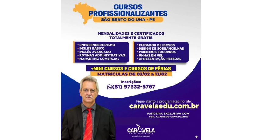 Vereador Avanildo consegue diversos cursos profissionalizantes