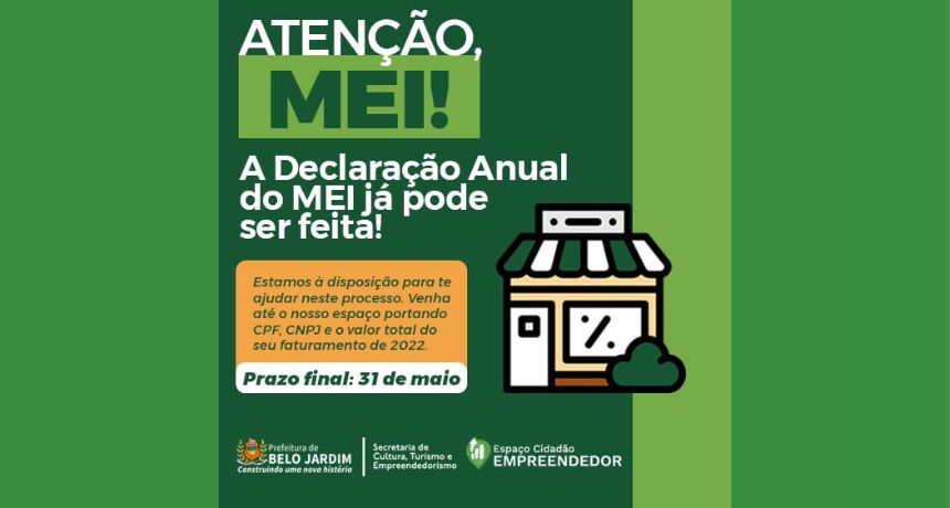 Prefeitura de Belo Jardim oferece atendimento gratuito para Declaração Anual do MEI; saiba onde