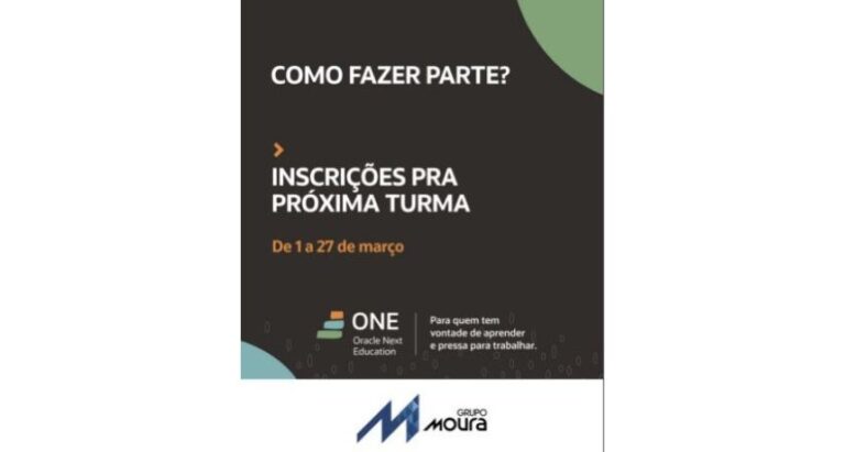 Moura, em parceria com a Oracle, abre inscrições para curso de tecnologia e programação