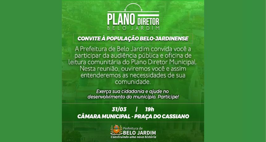 Prefeitura de Belo Jardim promove 2ª audiência pública para elaboração do Plano Diretor Municipal