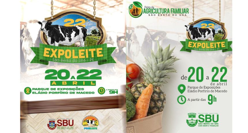 22ª Expoleite de São Bento do Una começa quinta dia 20 de abril 