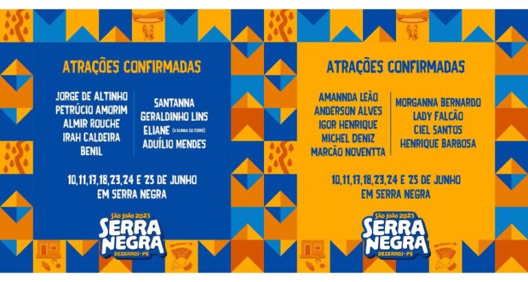 Prefeitura de Bezerros divulga programação do São João de Serra Negra; confira