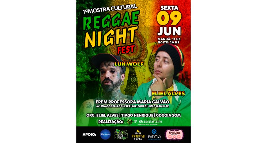 1ª Mostra Cultural "Reggae Night Fest" em Belo Jardim