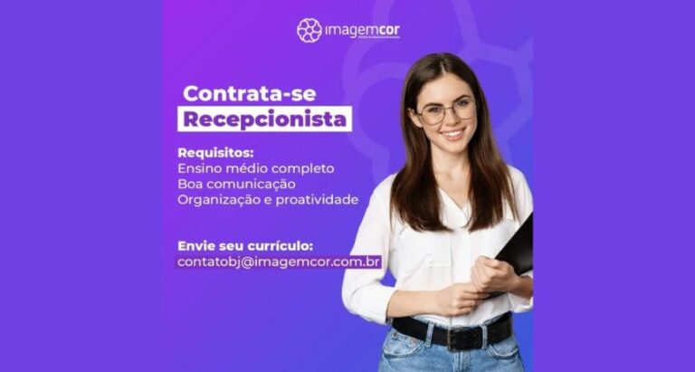 ImagemCor oferece vaga de emprego para recepcionista em Belo Jardim