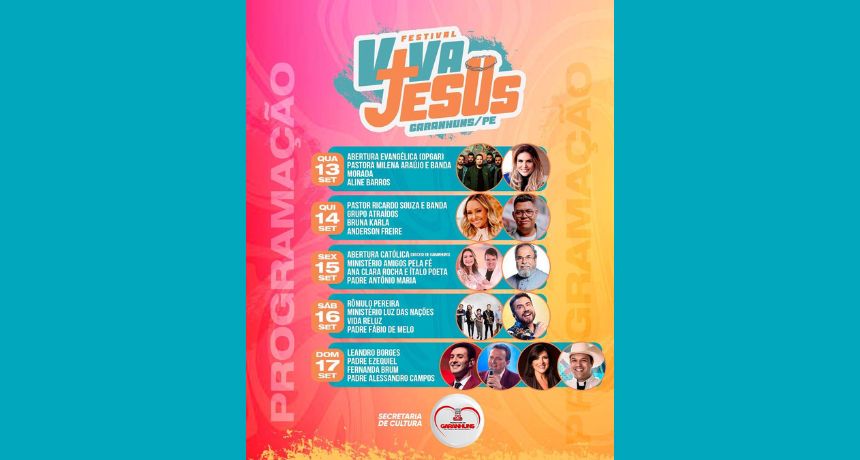 Confira programação completa do Festival Viva Jesus em Garanhuns