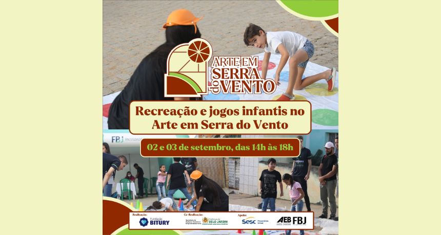 Crianças têm programação recreativa no Festival Arte em Serra do Vento