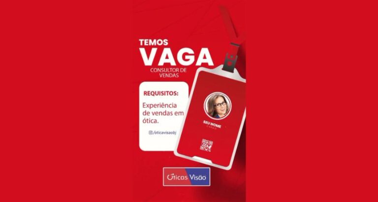 Ótica Visão abre vaga de emprego para Consultor de Vendas em Belo Jardim