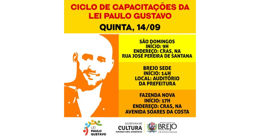 Secretaria de Cultura, Turismo e Desenvolvimento Econômico anuncia chamamento público para lei Paulo Gustavo