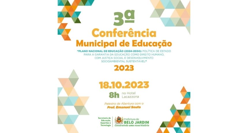 Inscrições abertas para a 3ª Conferência Municipal de Educação de Belo Jardim