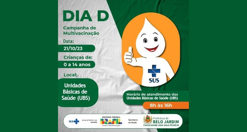 Dia D da Campanha de Multivacinação acontecerá neste sábado em Belo Jardim
