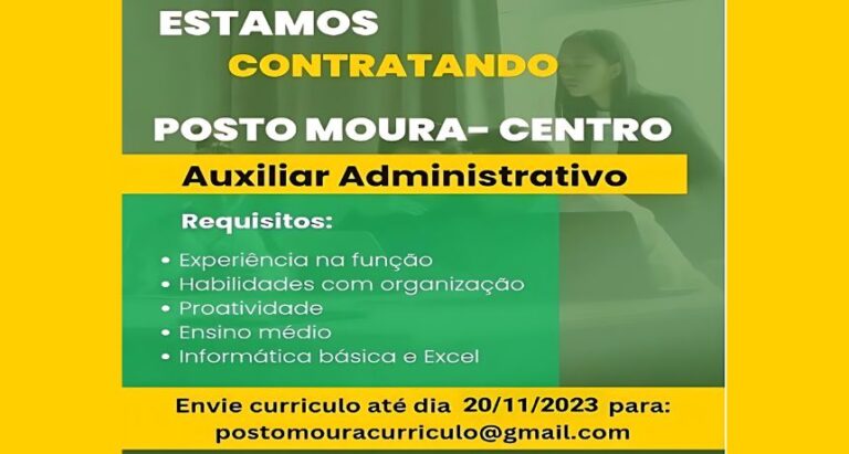 Posto de combustível abre vaga de emprego para auxiliar administrativo em Belo Jardim