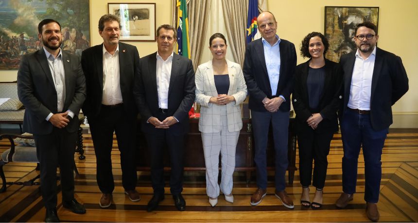 Governadora Raquel Lyra recebe embaixador da Suíça, Pietro Lazzeri