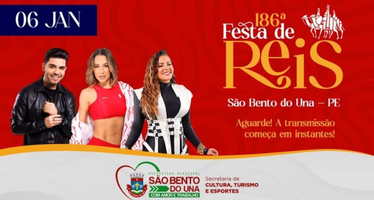 Assista a 2ª noite da 186ª Festa de Reis de São Bento do Una