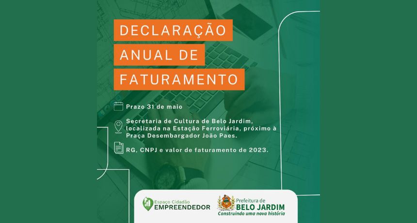 Prefeitura de Belo Jardim anuncia início da Declaração Anual de Faturamento para MEIs