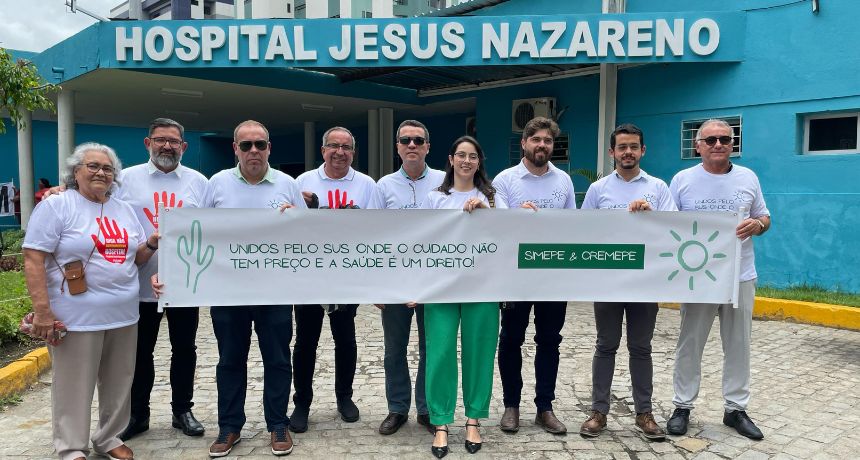 Em defesa do Hospital Regional Jesus Nazareno, Simepe participa de ato de solidariedade realizado nesta segunda (19)