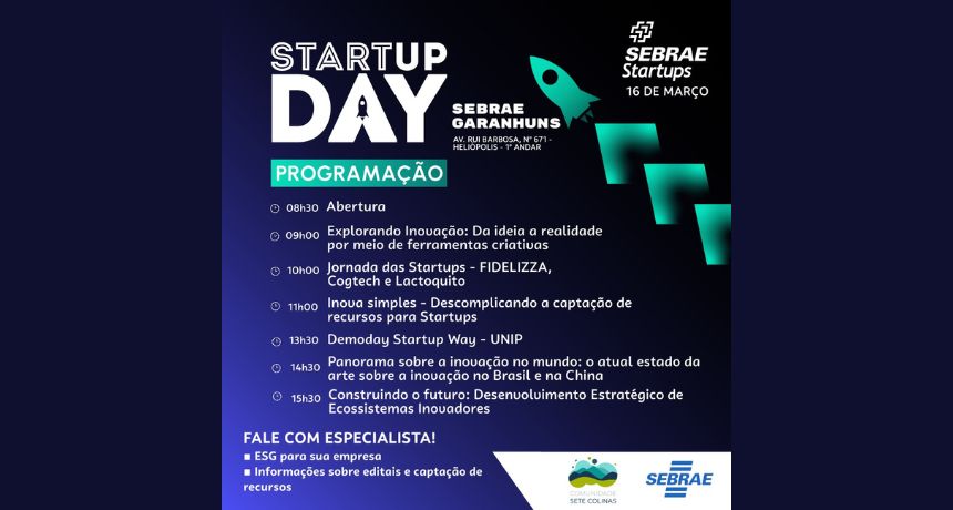 Caruaru e Garanhuns têm programação com conteúdos exclusivos para o Startup Day