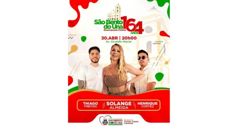 Festa de emancipação política de São Bento do Una tem show de Solange Almeida