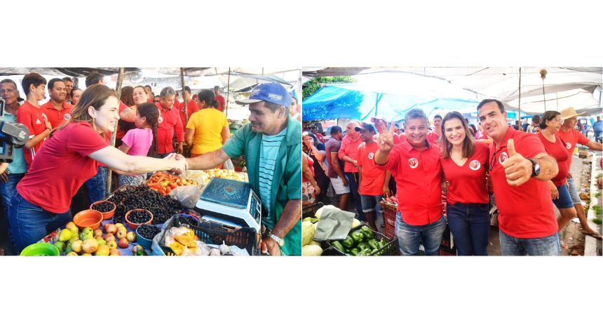 Em Água Preta, João Fernando e Marília Arraes fazem primeiro ato de campanha de rua arrastando multidão e mantendo a tradição de caminhar na feira-livre”