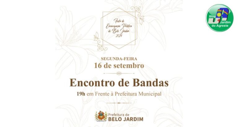 Encontro de bandas será realizado na nesta segunda-feira (16) em Belo Jardim