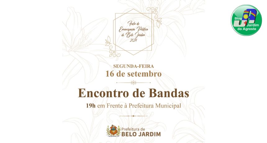 Encontro de bandas será realizado na nesta segunda-feira (16) em Belo Jardim