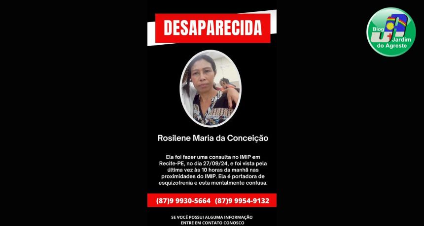 Moradora de Garanhuns está desaparecida em Recife