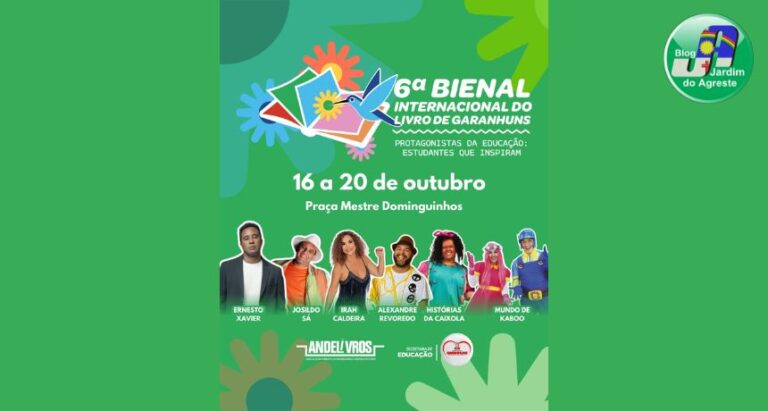 6ª Bienal do Livro de Garanhuns será realizada entre os dias 16 e 20 de outubro