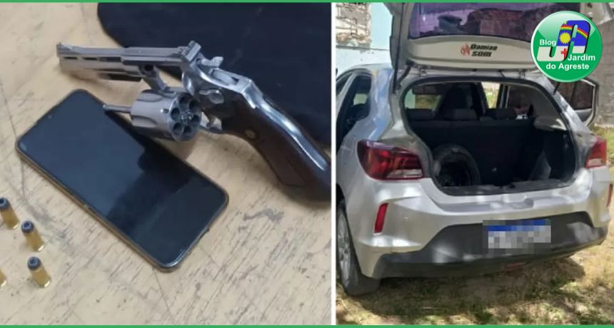 Homem se passando por policial civil abandona carro com arma e munições em São Bento do Una