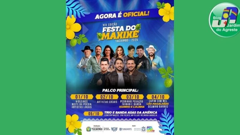 Tacaimbó se prepara para a XIX Festa do Maxixe com cinco dias de shows e poesia