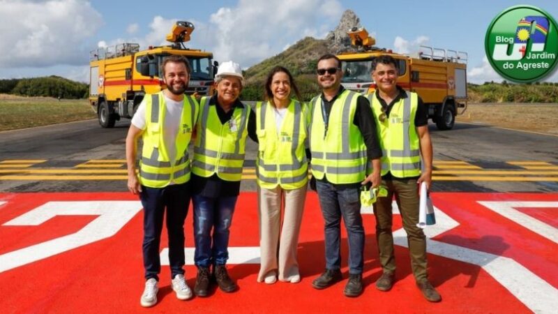 Governadora Raquel Lyra chega a Fernando de Noronha e inaugura pistas de taxiamento e pátio de aeronaves do Aeroporto Governador Carlos Wilson