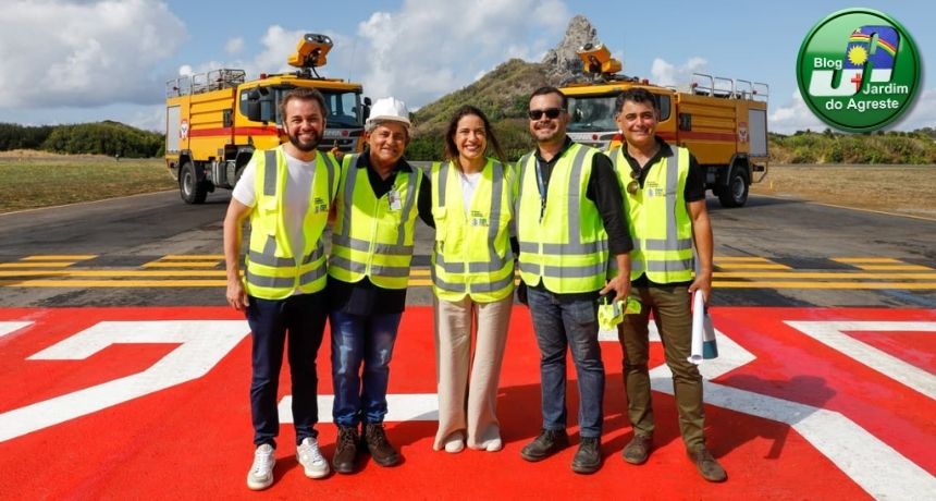 Governadora Raquel Lyra chega a Fernando de Noronha e inaugura pistas de taxiamento e pátio de aeronaves do Aeroporto Governador Carlos Wilson