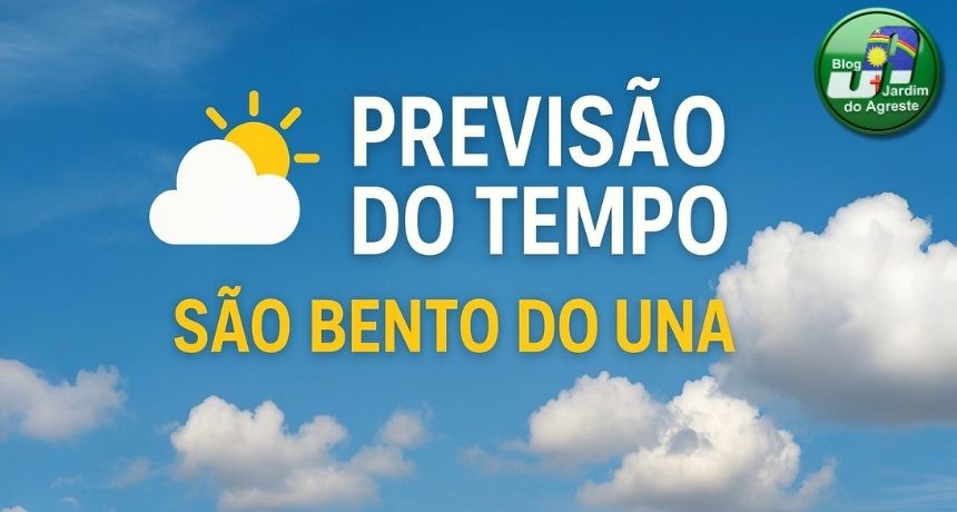 Previsão do tempo para São Bento do Una – fim de semana (sábado 15 e domingo 16 de novembro)