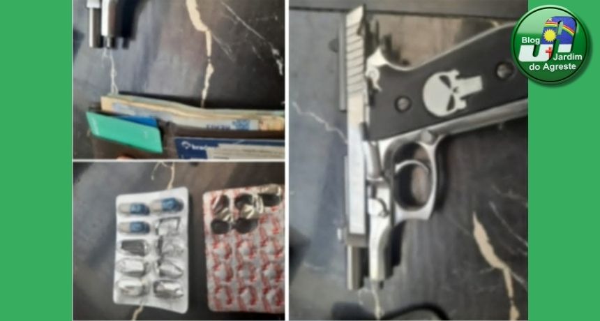 São Bento do Una – Polícia Militar apreende pistola, munições e detém suspeito por ameaças