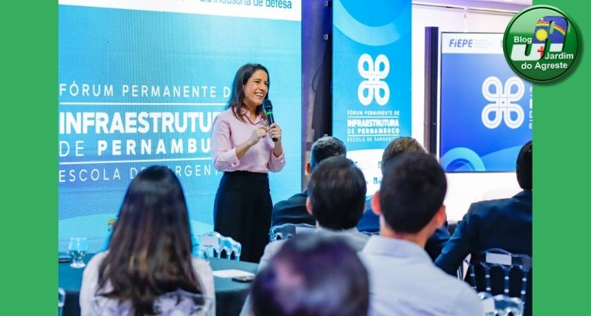 Em fórum da FIEPE, governadora Raquel Lyra destaca avanços na infraestrutura para receber Escola de Sargentos do Exército