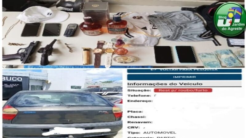 Polícia Militar frustra assalto com reféns e prende três suspeitos em Belo Jardim