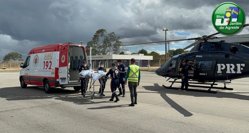 Paciente com AVC hemorrágico é transportado de helicóptero entre Garanhuns e Recife